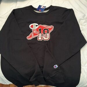 Champion Sweatshirt Mens M Powerblend Crewneck Fleece Winged Foot Patch Logo NWT